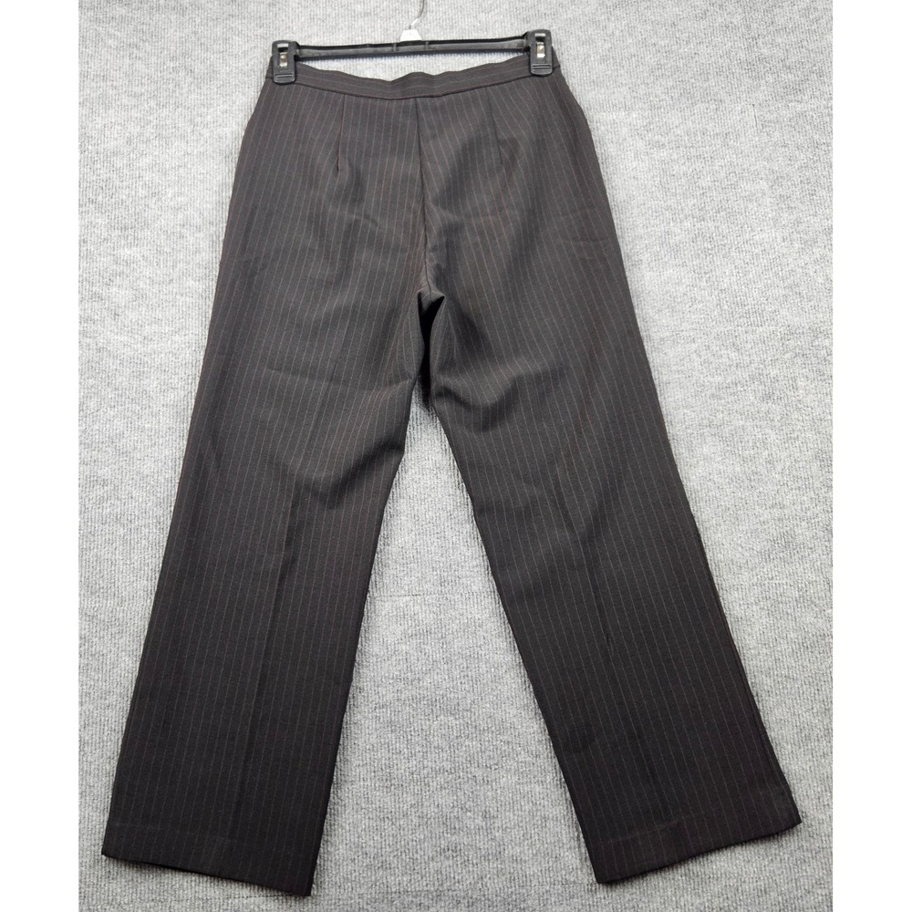 Vintage Pinstripe High Waisted Trousers Black Red Bow Accent Straight Leg XL - Picture 2 of 4